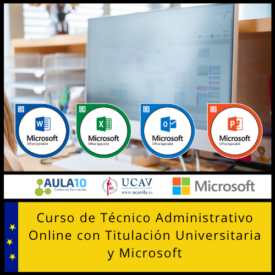 Curso de Técnico Administrativo Online con Titulación Universitaria y Microsoft