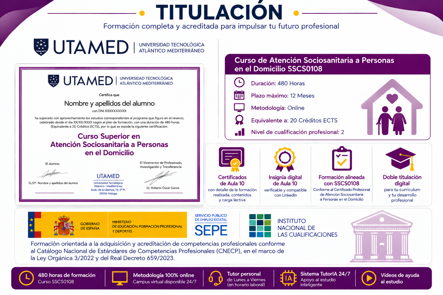 Curso Superior en Atención Sociosanitaria a Personas en el Domicilio | Acreditado UTAMED | SSCS0108 Curso Superior en Atención Sociosanitaria a Personas en el Domicilio | Acreditado UTAMED | SSCS0108