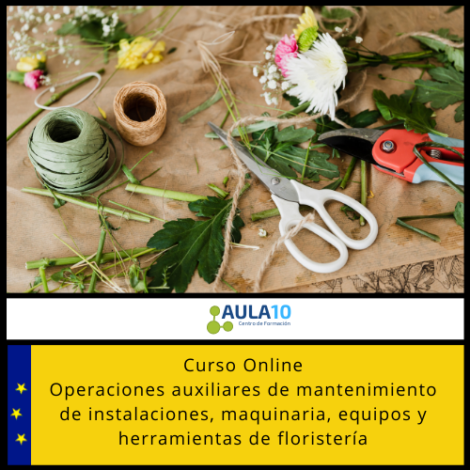 Curso Online Operaciones Auxiliares de Mantenimiento de instalaciones, Maquinaria, Equipos y Herramientas de Floristería
