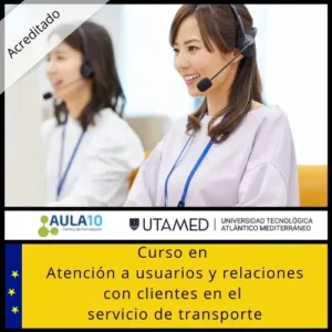 Cursos Online Homologados Formación Profesional | Aula10 Atención a usuarios y relaciones con clientes en el servicio de transporte UTAMED