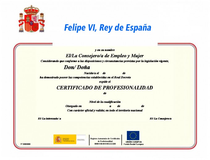 título certificado de profesionalidad homologado sepe aula 10