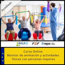 Monitor de animación y actividades físicas con personas mayores