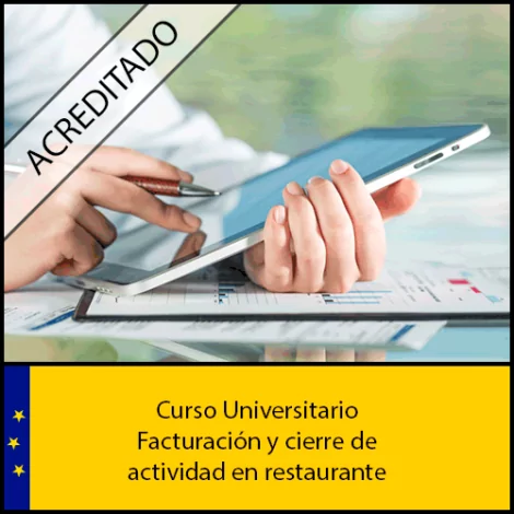 Facturación y cierre de actividad en restaurante Universidad Antonio de nebrija Curso online Creditos ECTS