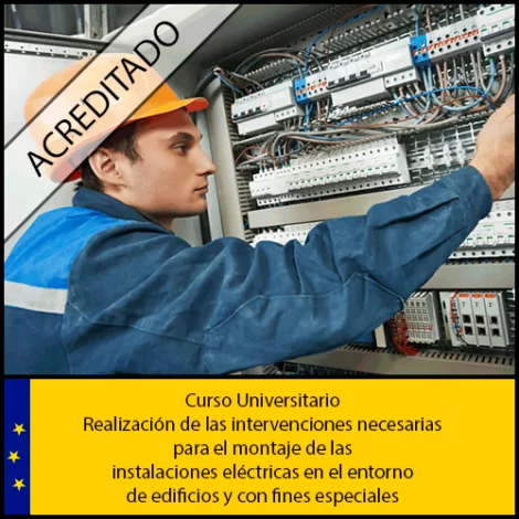 Realización de las intervenciones necesarias para el mantenimiento de las instalaciones eléctricas en el entorno de edificios y con fines especiales